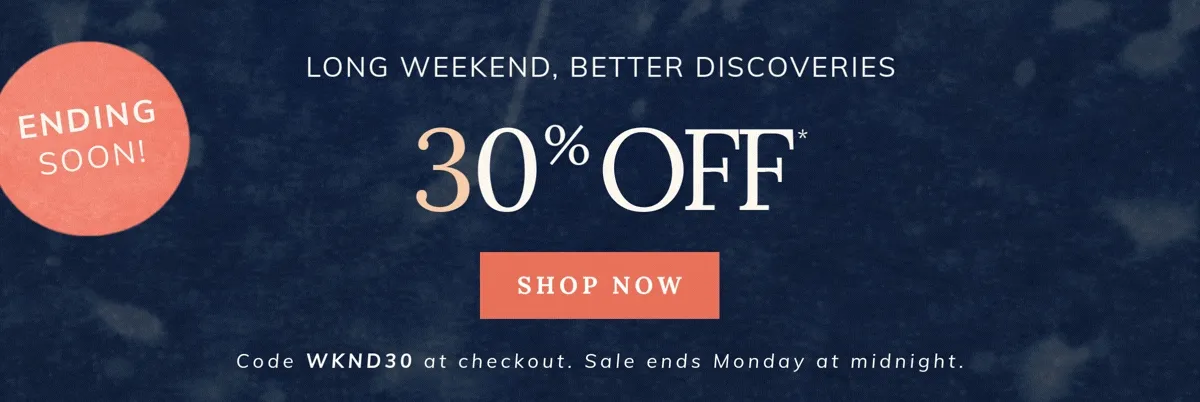 Shop 30% off sale