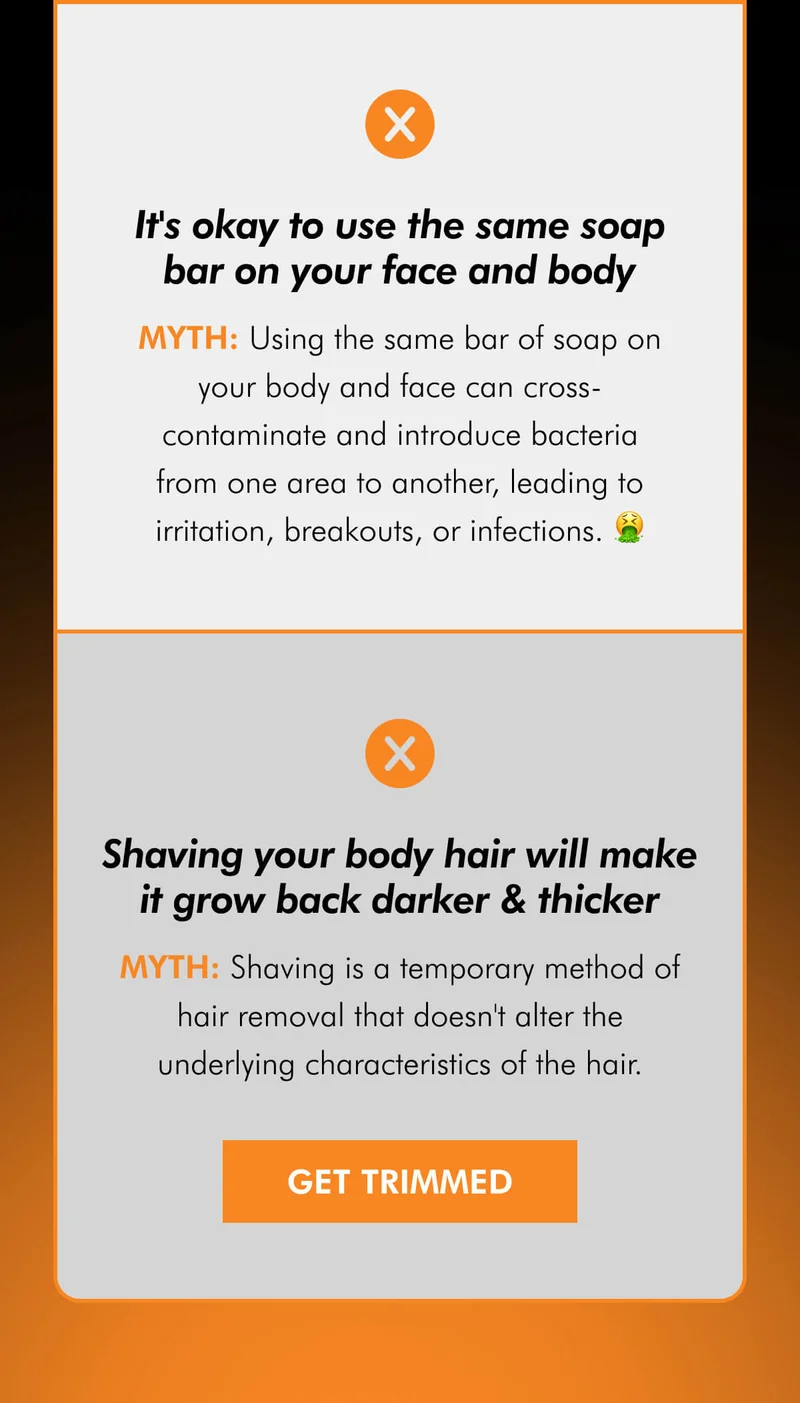 Shaving your body hair will make it grow back darker & thicker