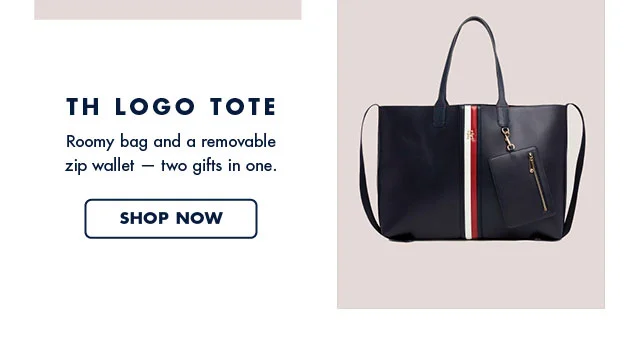The logo tote                                            Roomy bag and a removable zip wallet - two gifts in one.                                            Shop now