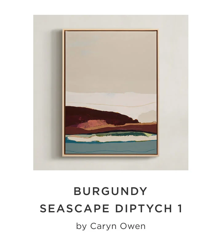 Burgundy Seascape Diptych 1