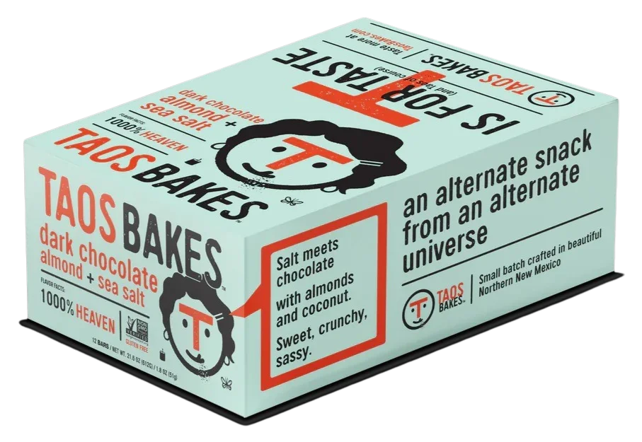 Image of Taos Bakes Dark Chocolate Almond Sea Salt Bar (12 Pack)