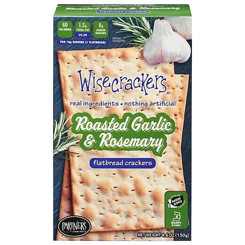 Image of Wisecrackers Roasted Garlic & Rosemary Crackers