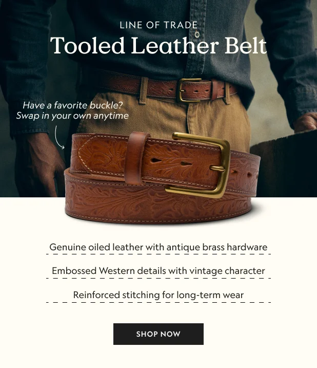 Tooled Leather Belt