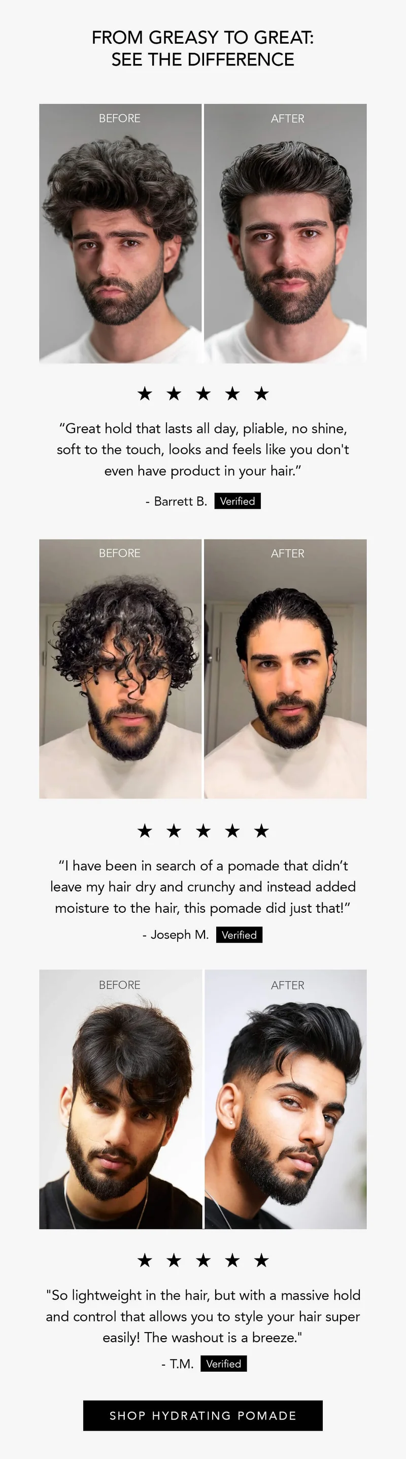 Hydrating Pomade Testimonials