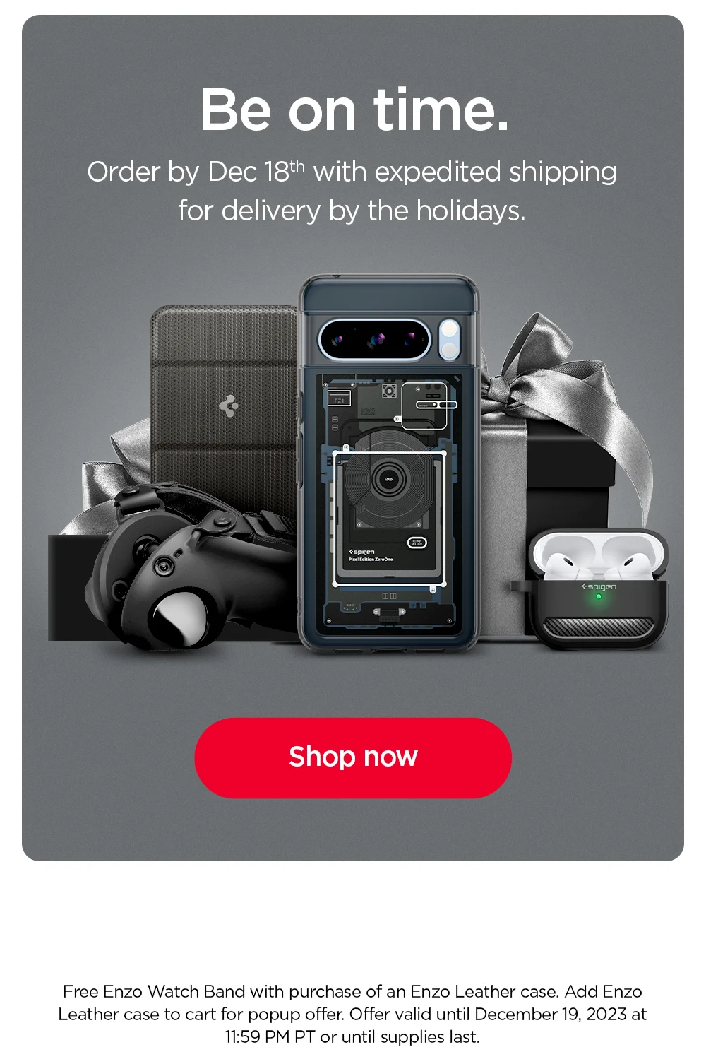 Be on time. Order by Dec 18th with expedited shipping for delivery by the holidays. Shop now.