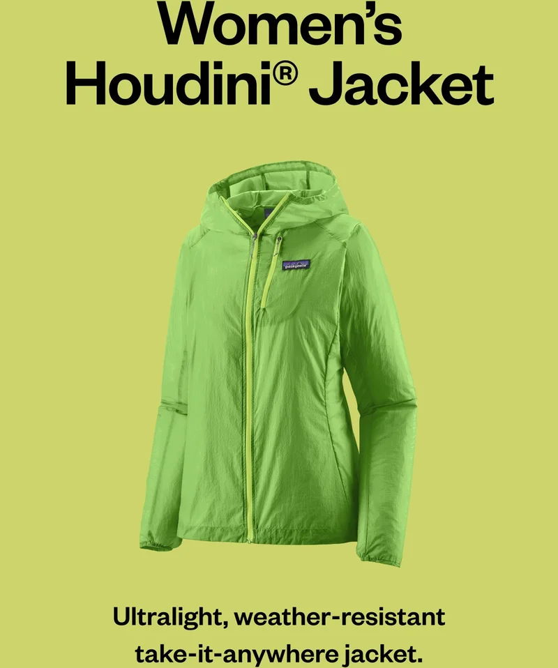 Women’s Houdini Jacket. Ultralight, weather-resistant take-it-anywhere jacket.