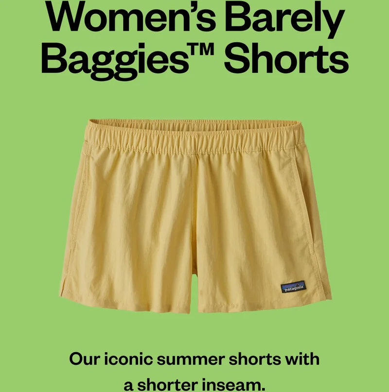 Women’s Barely Baggies Shorts. Our iconic summer shorts with a shorter inseam.