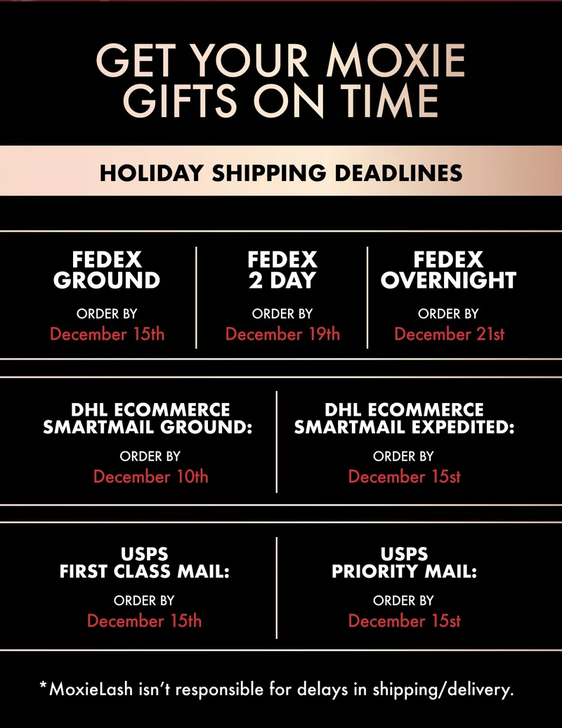 Holiday SHipping Deadlines