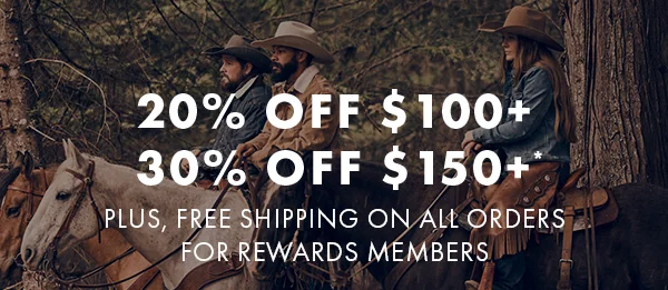 20% Off $100+, 30% Off $150+* Plus, free shipping on all orders for rewards members.