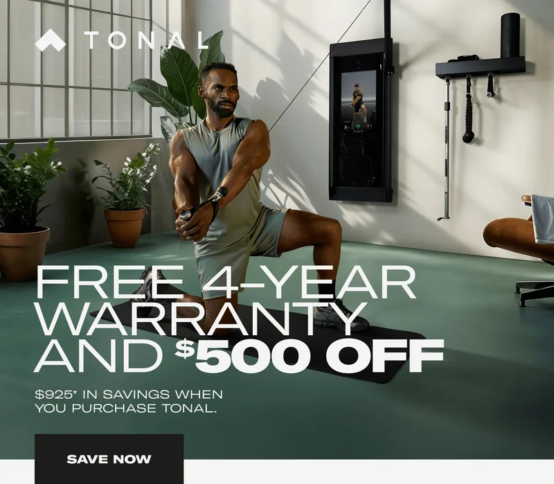 Free 4-Year Warranty and $500 OFF. $925 in savings when you purchase Tonal. Save Now