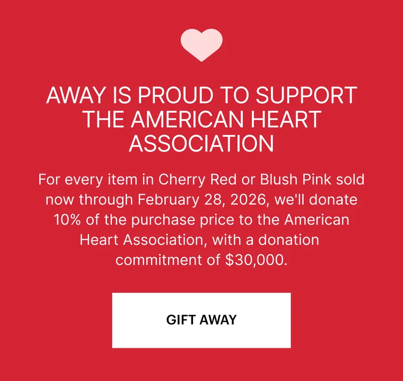 Support the American Heart Association | For every item in Cherry Red or Blush Pink sold now through February 28, 2026, we'll donate 10% of the purchase price to the American Heart Association, with a donation  commitment of $30,000.