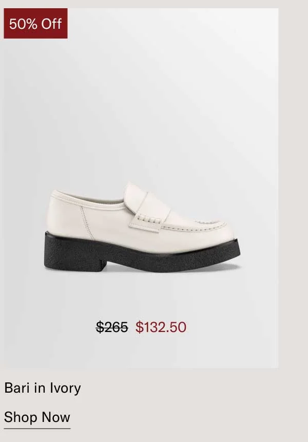 50% off. Bari in Ivory- Shop Now