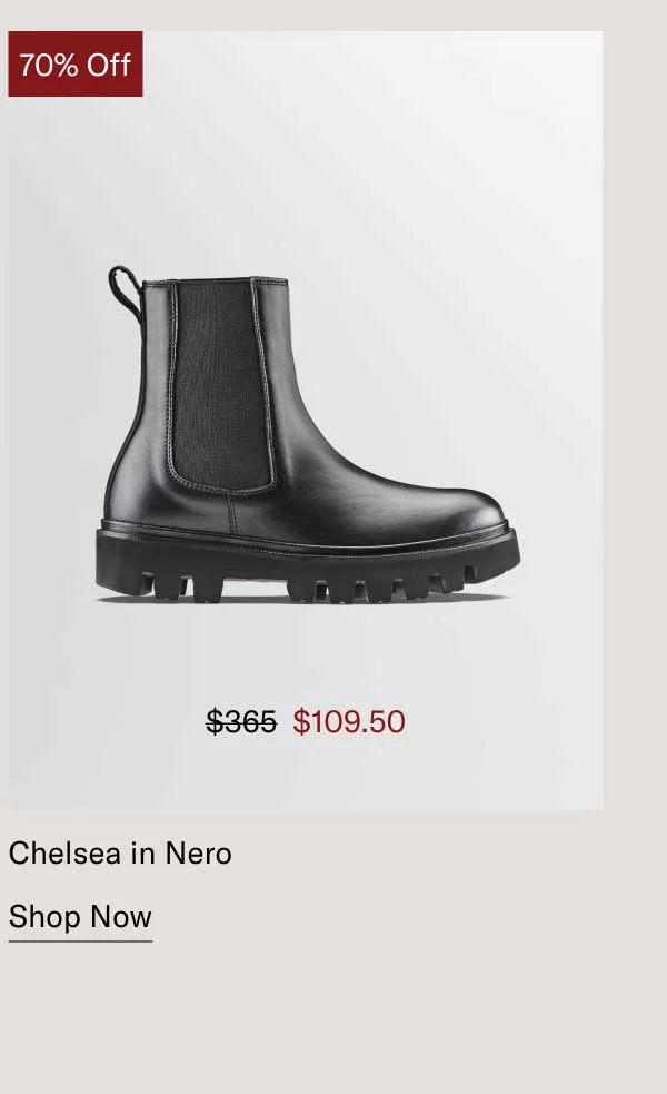 70% off. Chelsea in Nero-Shop Now