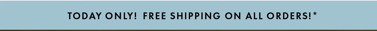 Today Only! Free Shipping On All Orders!*