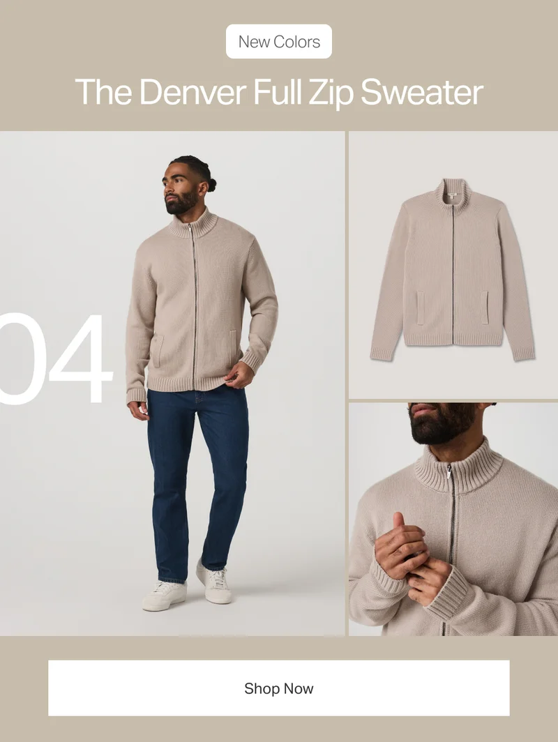 The Denver Full Zip Sweater