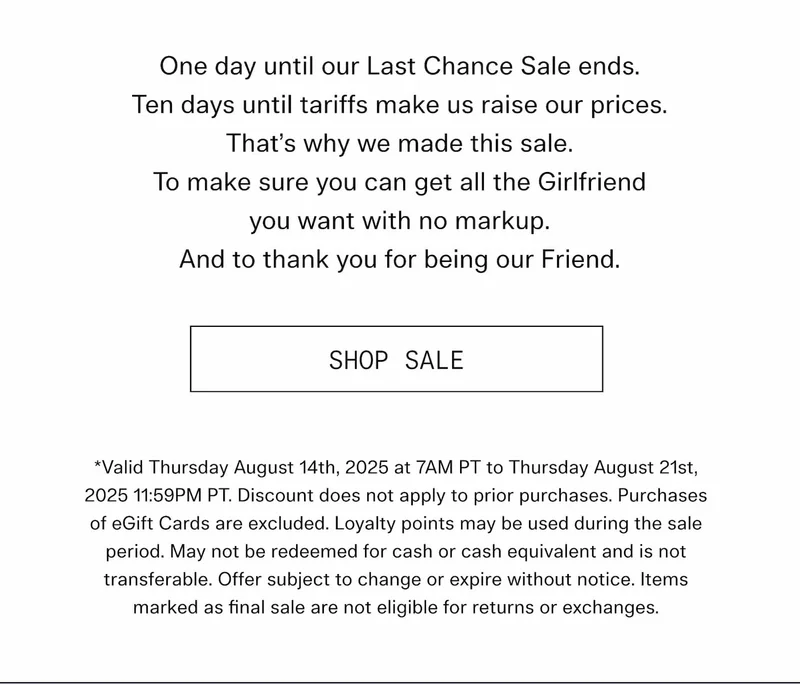 Girlfriend collective shop the last chance sale