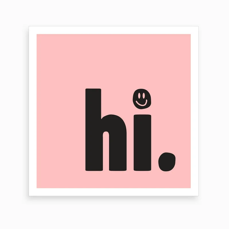 Image of Hi Smiley Face Square Art Print
