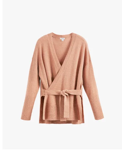 Single Origin Cashmere Wrap Sweater Apricot