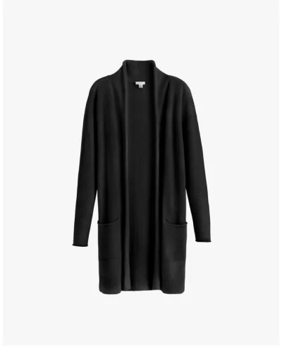 Single-Origin Cashmere Long Cardigan Black