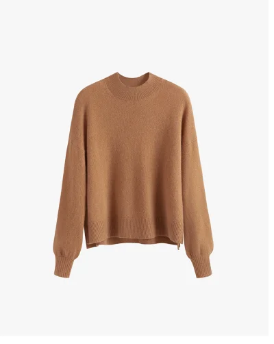 Single Origin Cashmere Cropped Sweater Camel