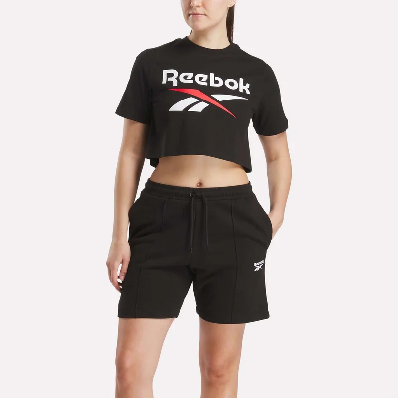 Image of Women's Two-Color Logo Crew Cropped Short Sleeve Tee