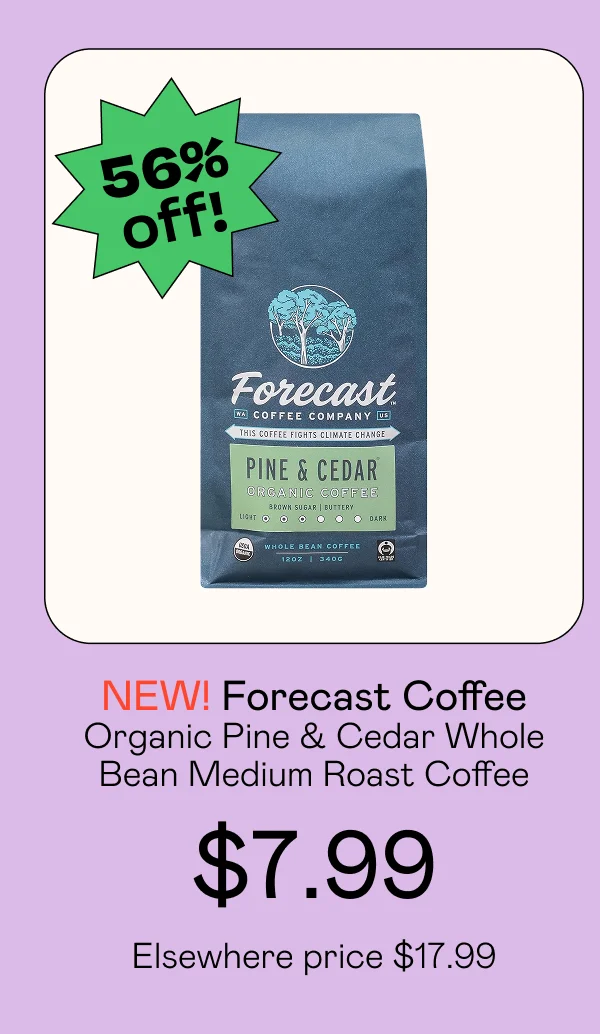 Organic Pine & Cedar Whole Bean Medium Roast Coffee