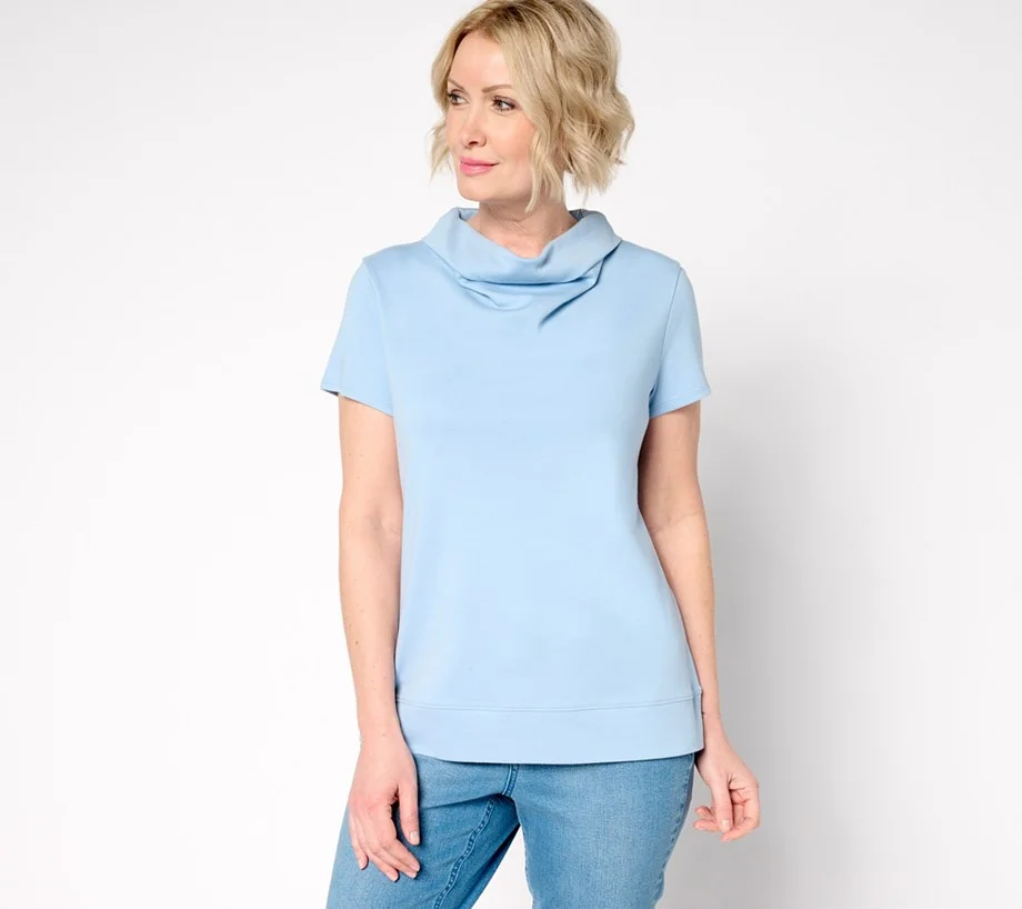 Martha Stewart Signature Essentials Knit Cowl Neck Top