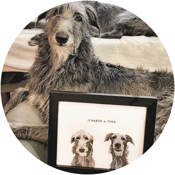 Watercolor Pet Portrait Framed Poster - Two Pets