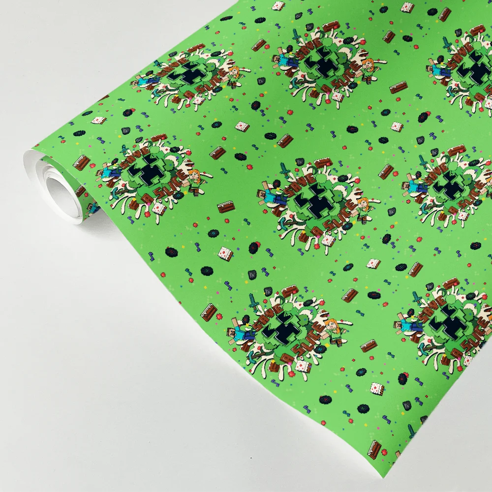 Image of Minecraft Save a Slice Satin Gift Wrap
