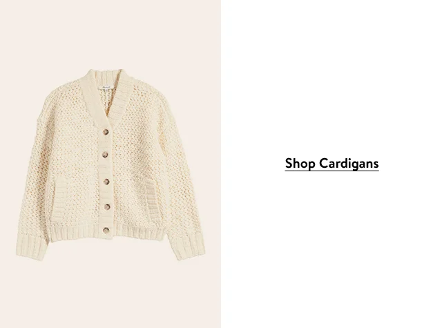 An off-white cardigan.