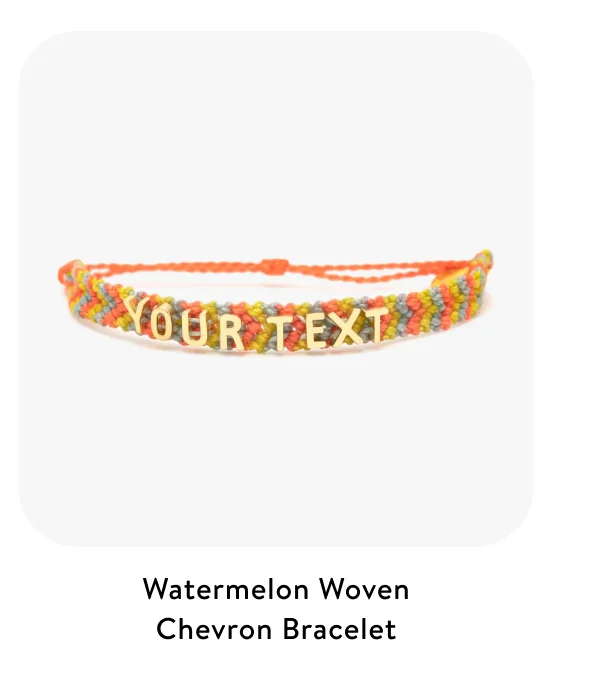 Watermelon Woven Chevron Bracelet