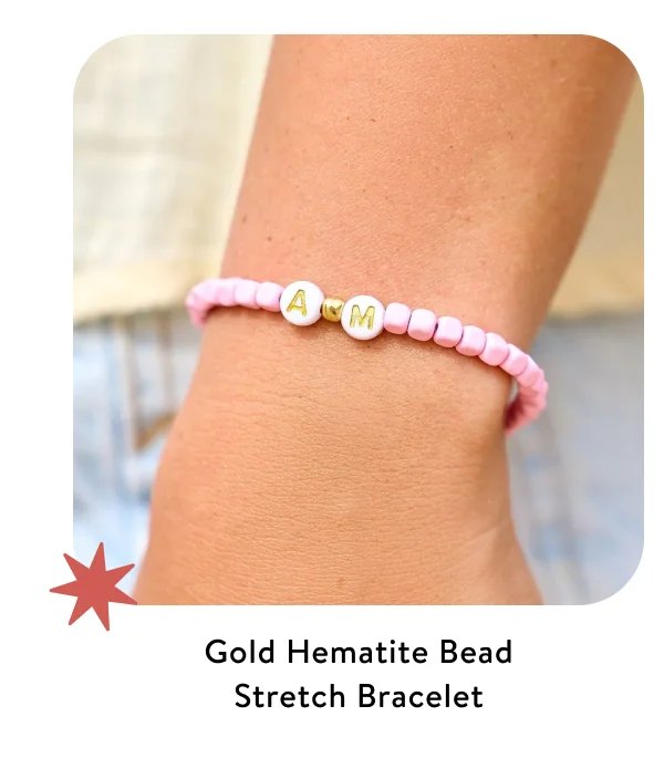 Gold Hematite Bead Stretch Bracelet