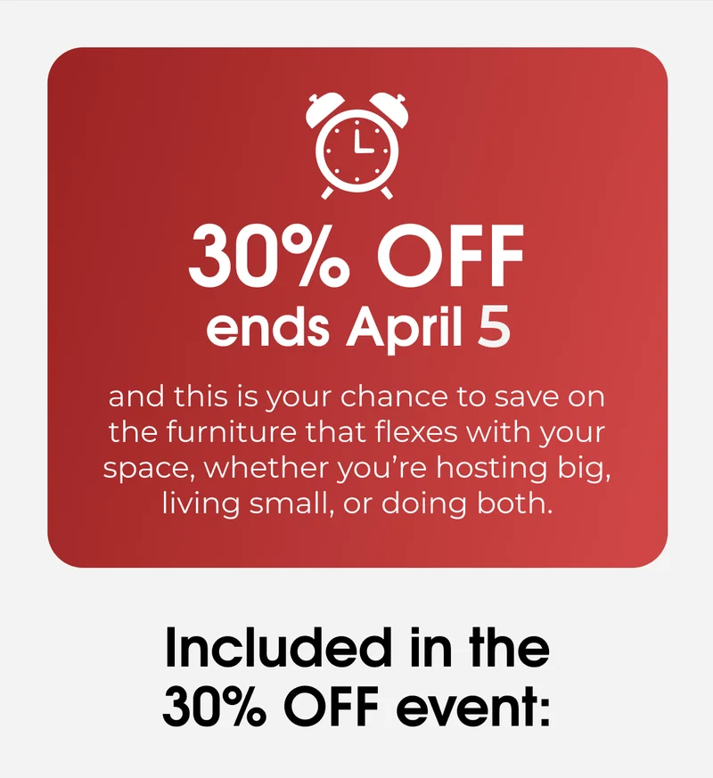 30% OFF ends April 5