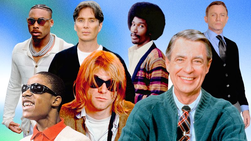 Image may contain: Fred Rogers, Kurt Cobain, Cillian Murphy, Daniel Craig, Accessories, Sunglasses, People, and Person