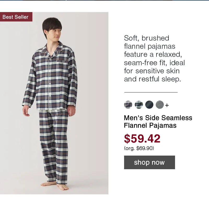 Shop Men's Side Seamless Flannel Pajamas