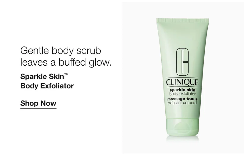 Gentle body scrub leaves a buffed glow. | Sparkle Skin™  Body Exfoliator | Shop Now