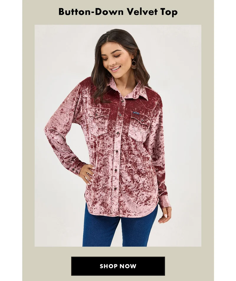 Button-Down Velvet Top