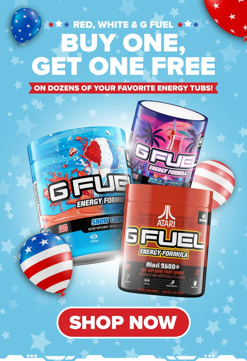 Red, White & G Fuel! Buy One, Get One Free