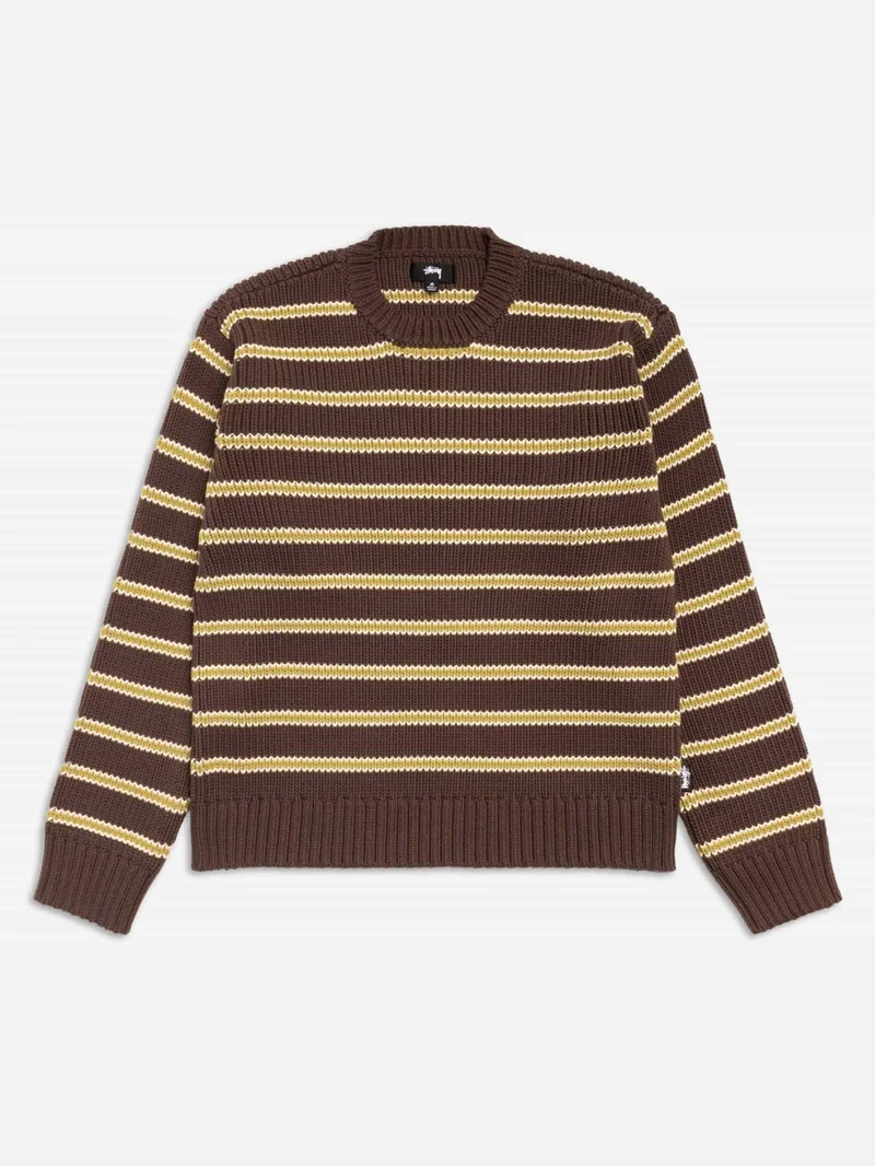 Image of Stussy Stripe Crew - Forest