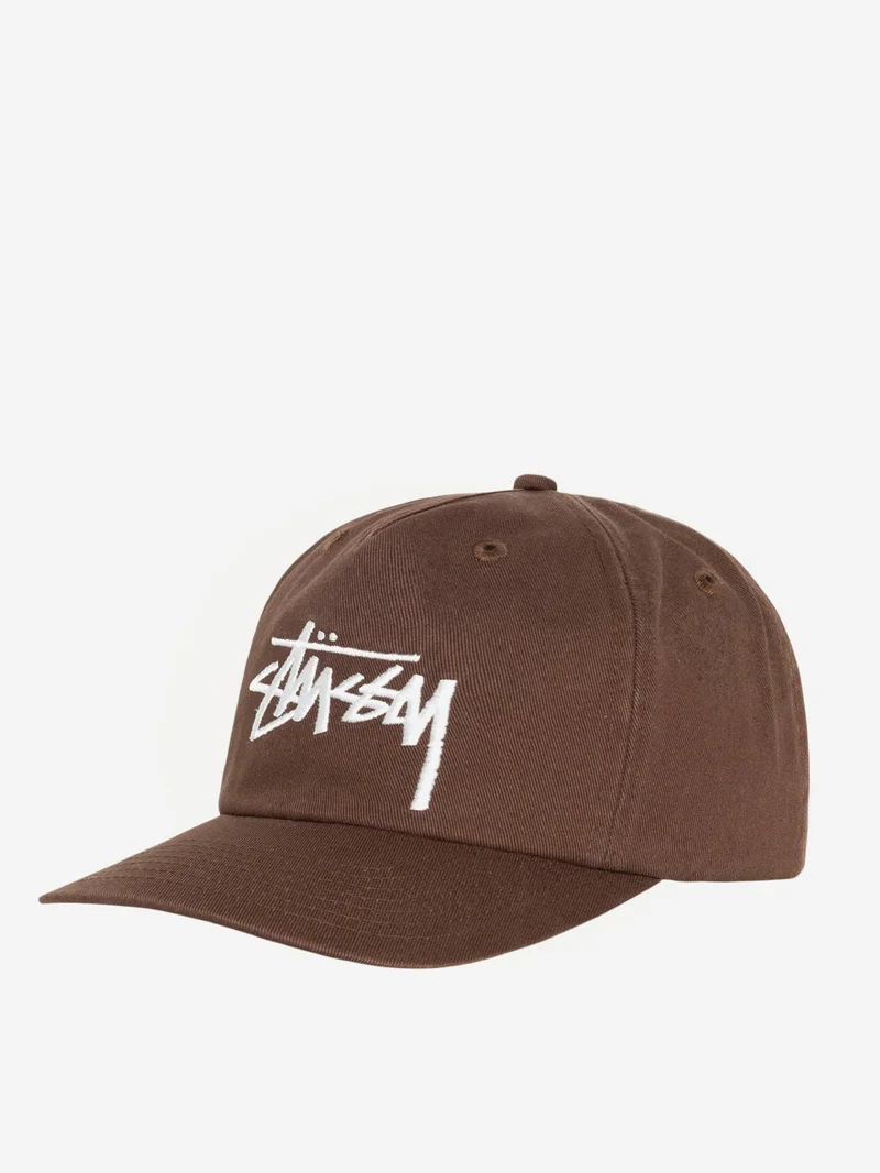 Image of Stussy Big Stock Mid Depth Cap - Chocolate