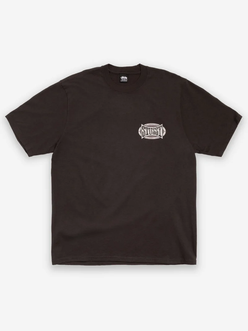 Image of Stussy Champion Oval Pigment Dyed Tee - Faded Black