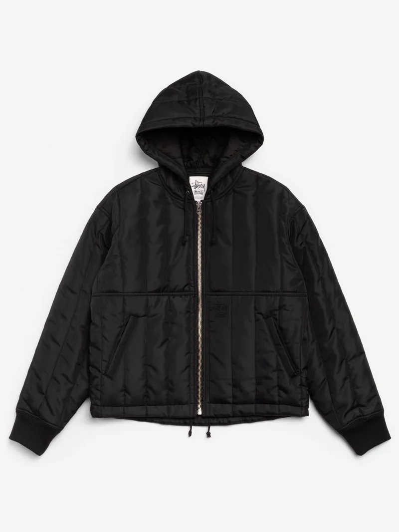 Image of Stussy Work Jacket Quilted Nylon - Black