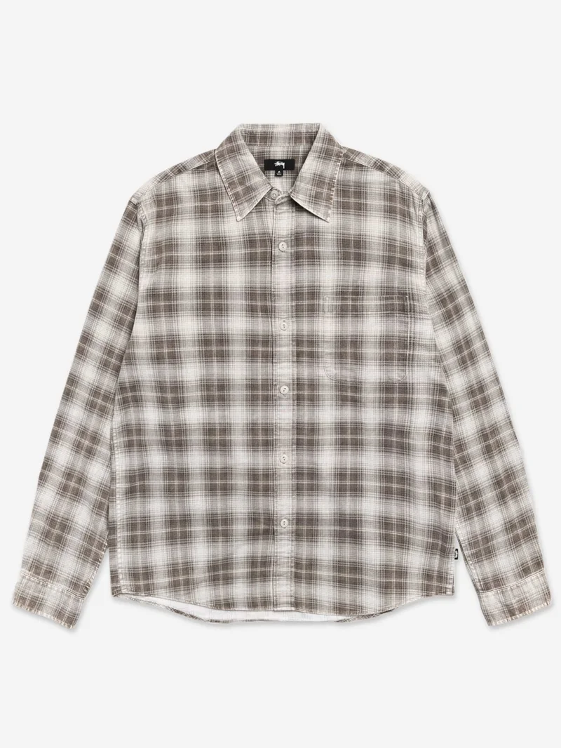 Image of Stussy Dax Plaid Shirt - Brown