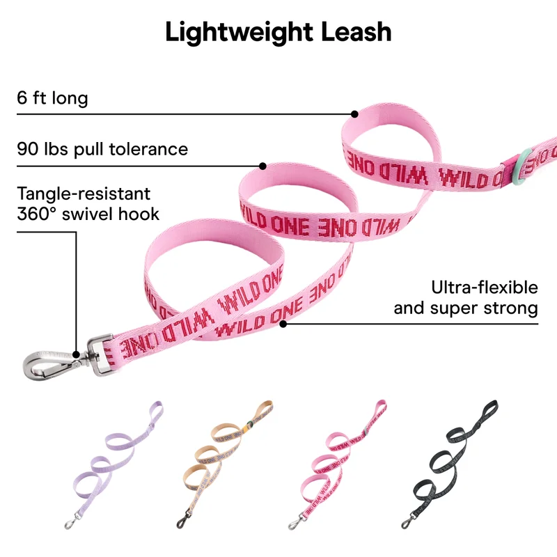 6 ft long Lightweight Leash 90 lbs pull tolerance Tangle-resistant 360° swivel hook