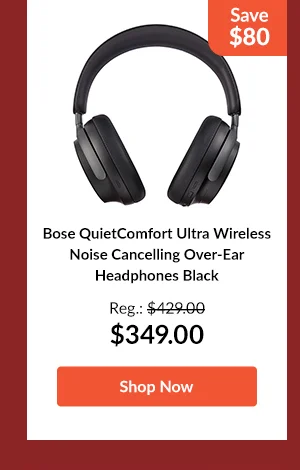 Bose QuietComfort Ultra Wireless Noise Cancelling Over-Ear Headphones Black