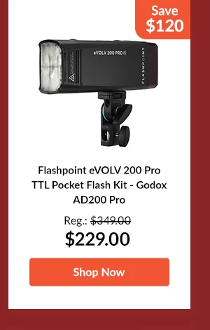 Flashpoint eVOLV 200 Pro TTL Pocket Flash Kit - Godox AD200 Pro