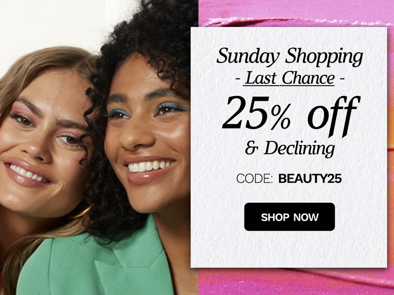 Sunday Shopping last chance 25 percent and declining