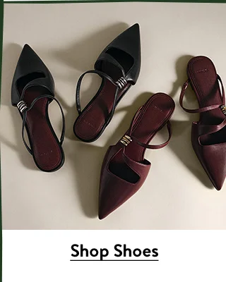 Strappy heels in black and burgundy.
