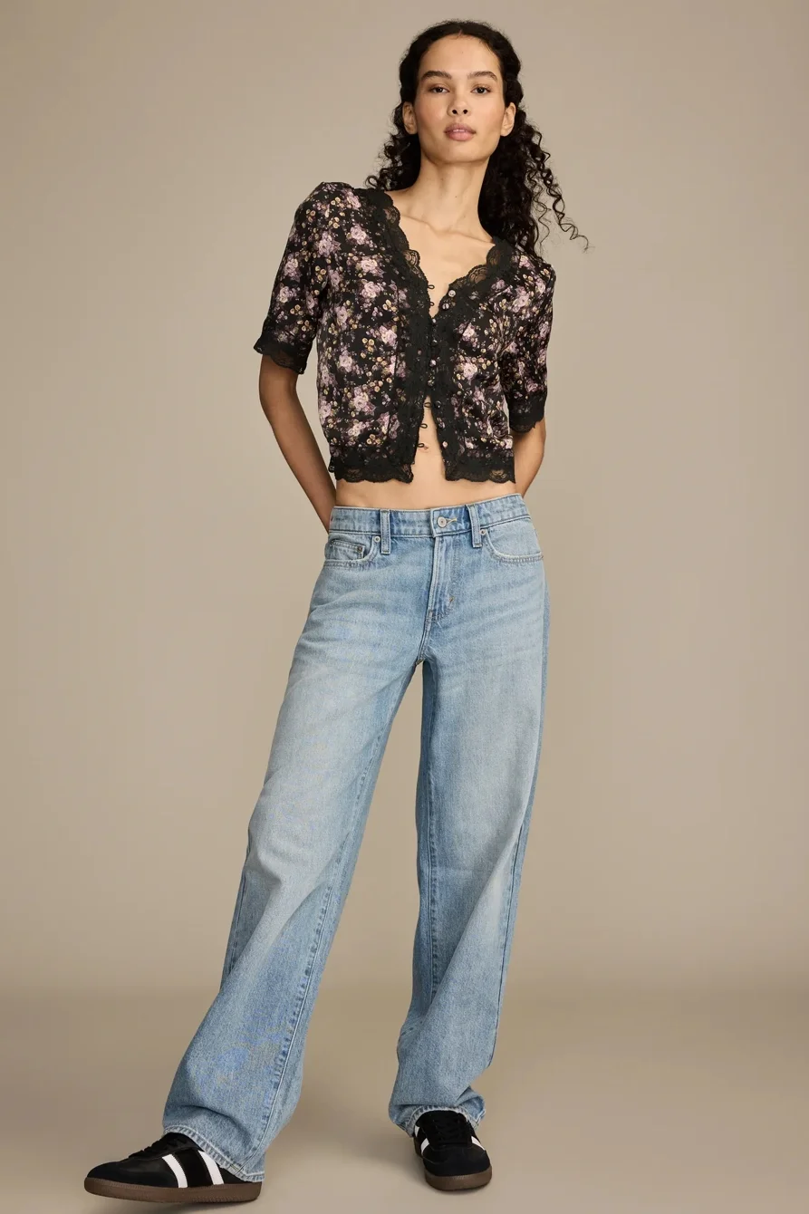 Image of Lucky Brand The Baggy - Women's Jeans Denim Pants in Top Notch Wash