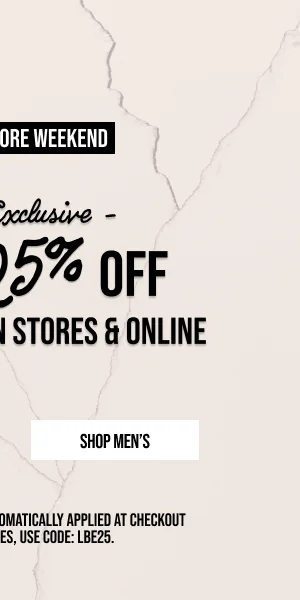 Extra 25% off Shop Men's